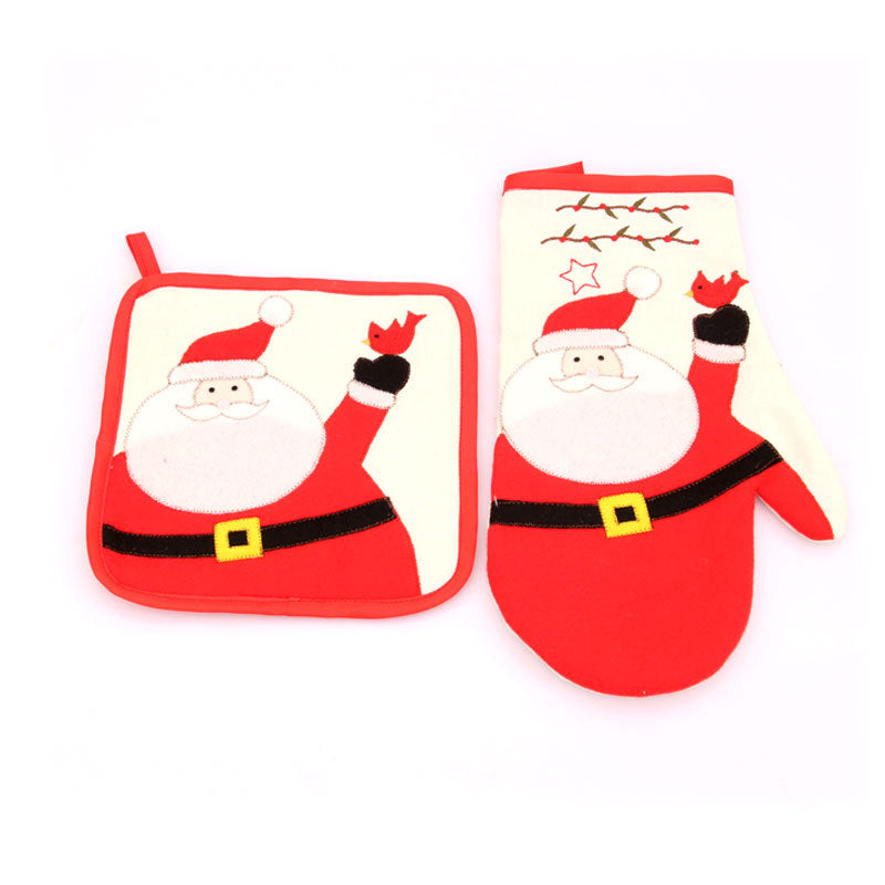 Christmas Oven Mitt & Pot Holder Set for Hot Dishes