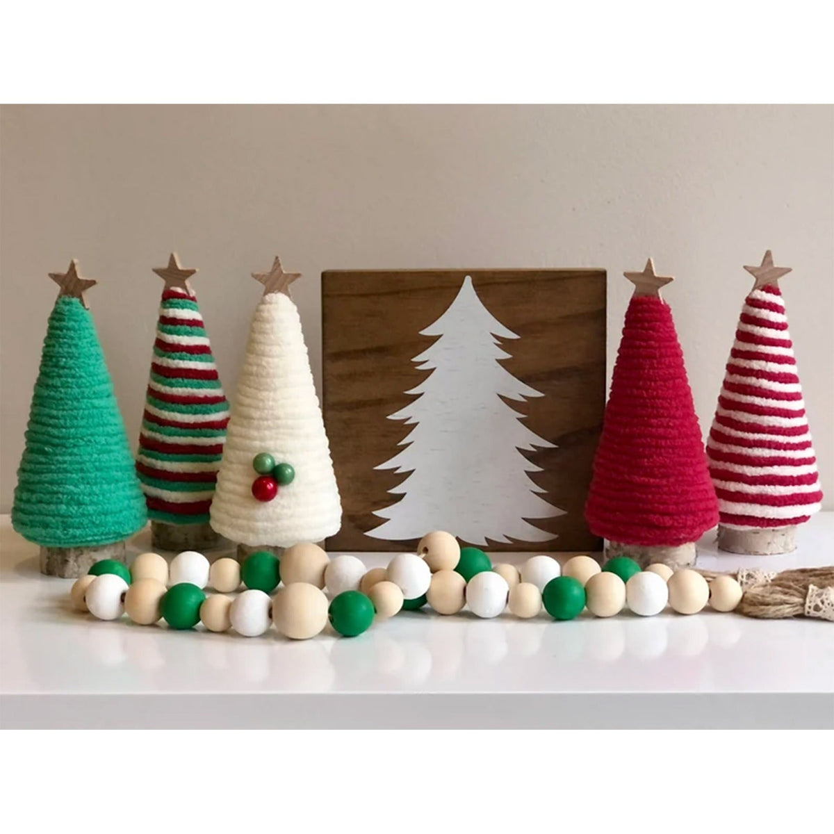 Mini Christmas Trees for Cozy Rustic Tabletop Decor