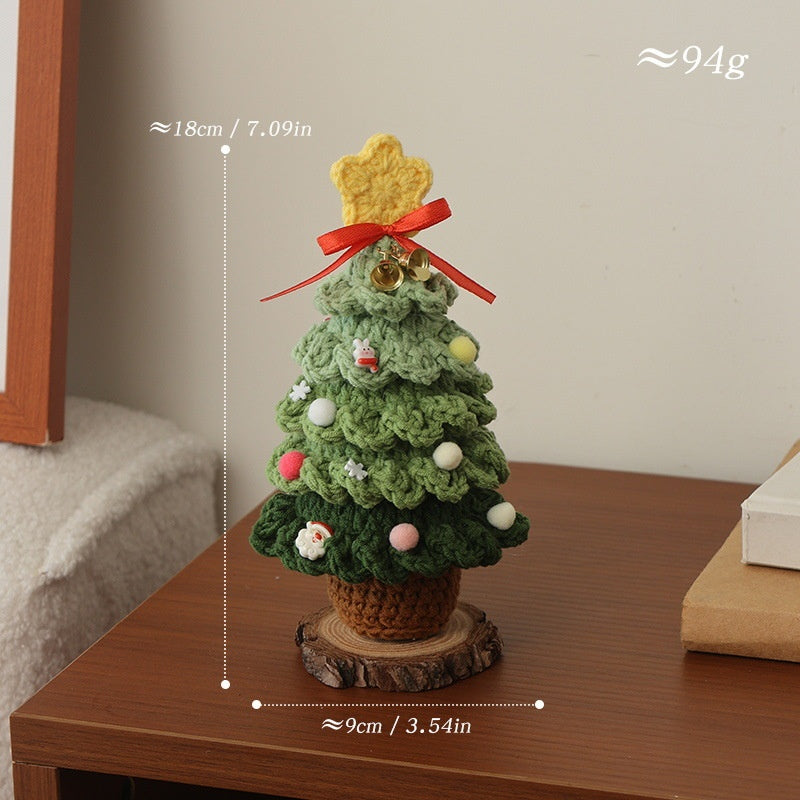 Crochet Mini Christmas Tree Desk Ornament Decoration