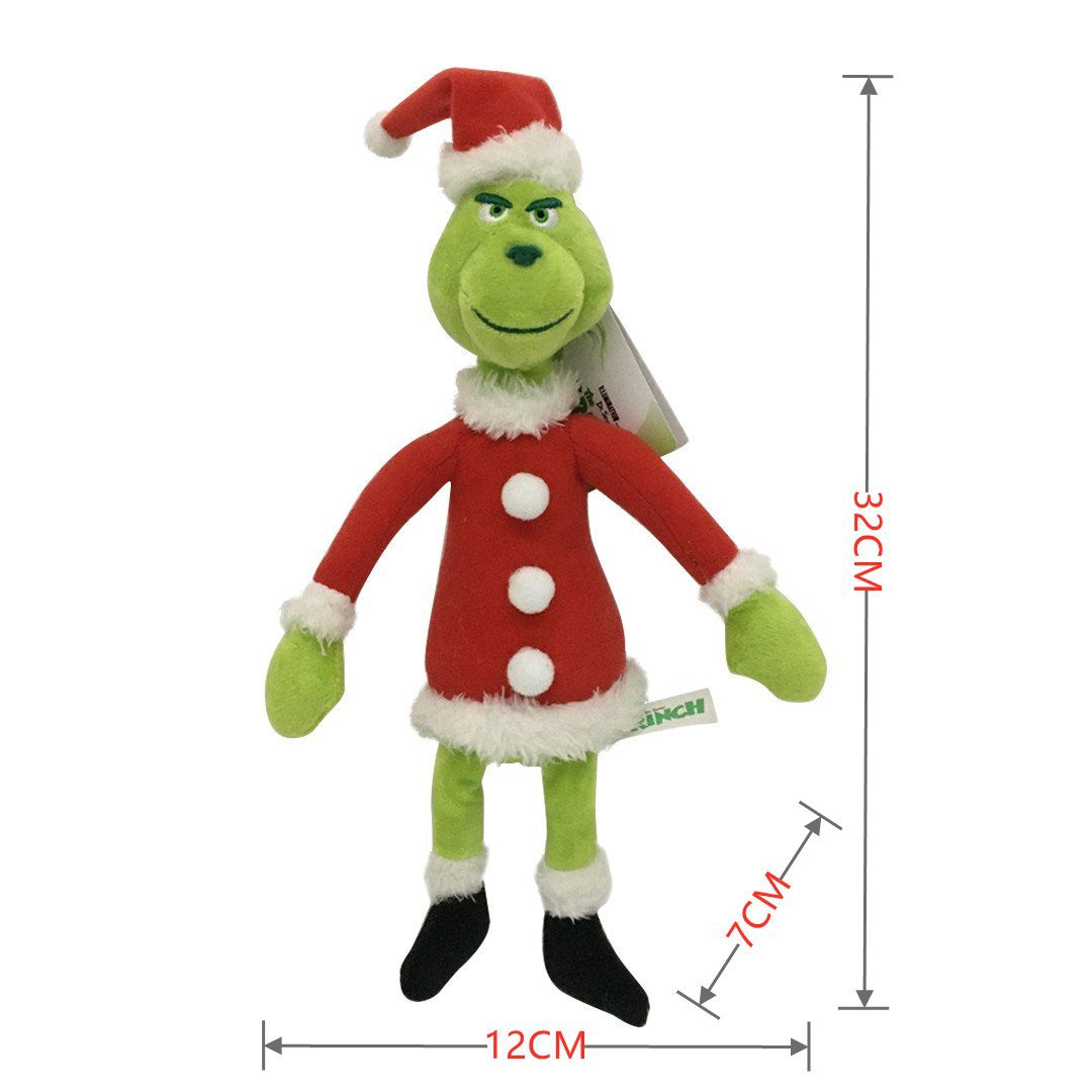 Grinch Plush Toy Santa Christmas Gift for Kids & Decor