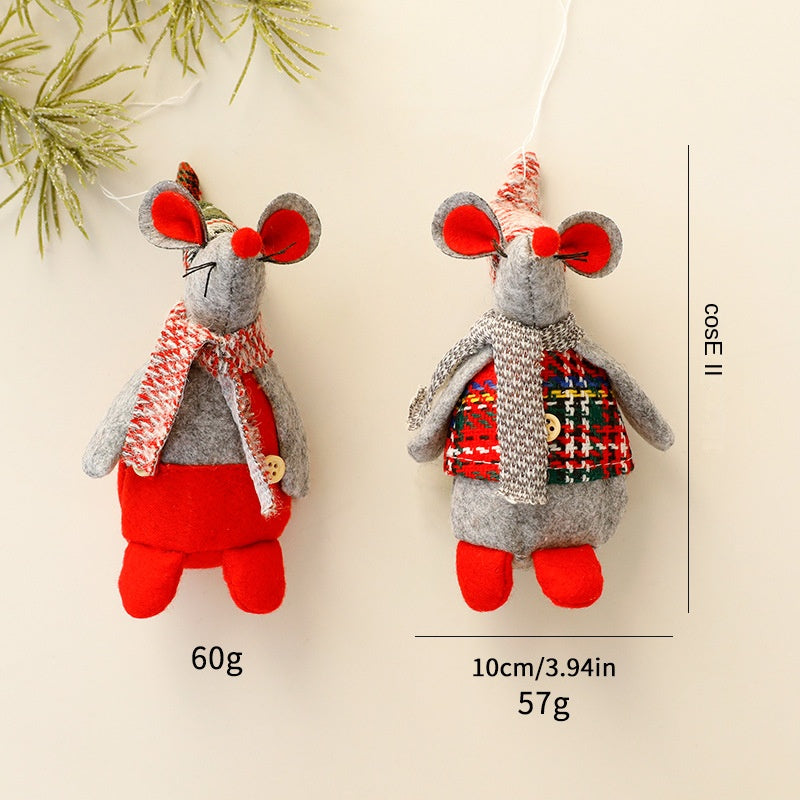 Christmas Mouse Plush Ornaments For Cozy Holiday Charm