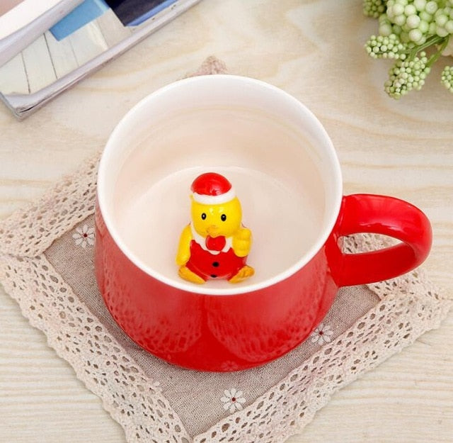 Christmas Mug with Hidden 3D Figurine Surprise Gift