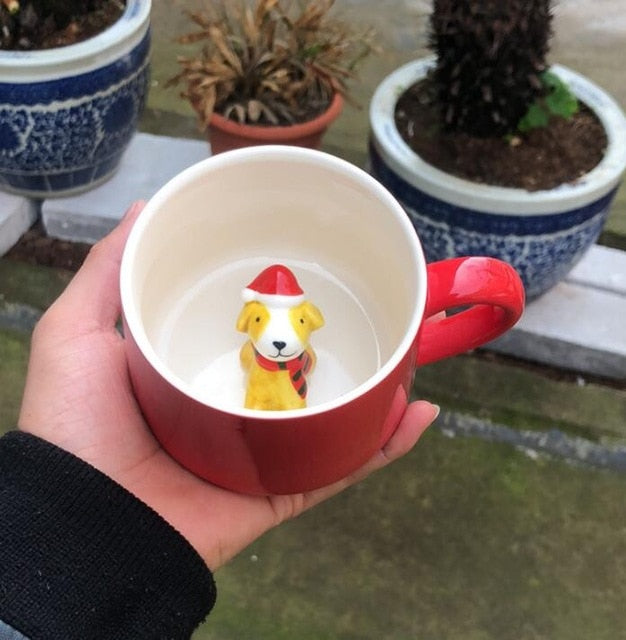 Christmas Mug with Hidden 3D Figurine Surprise Gift