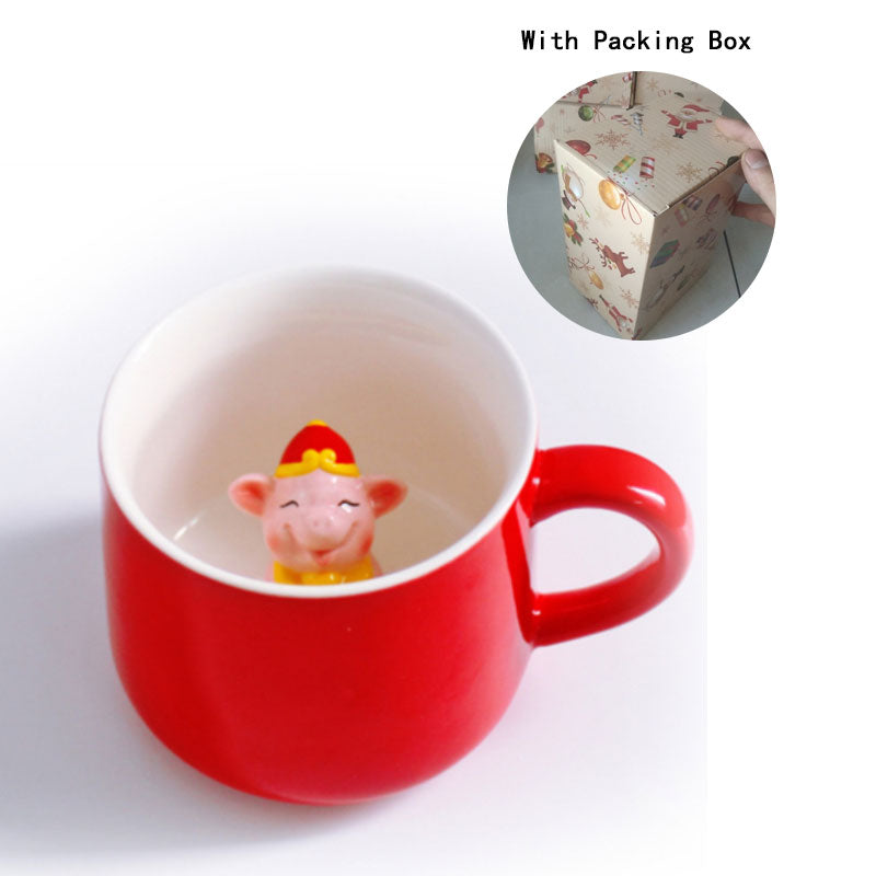 Christmas Mug with Hidden 3D Figurine Surprise Gift