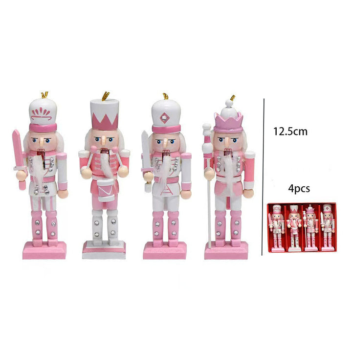 Pink Nutcracker Ornaments Set of Four for Christmas