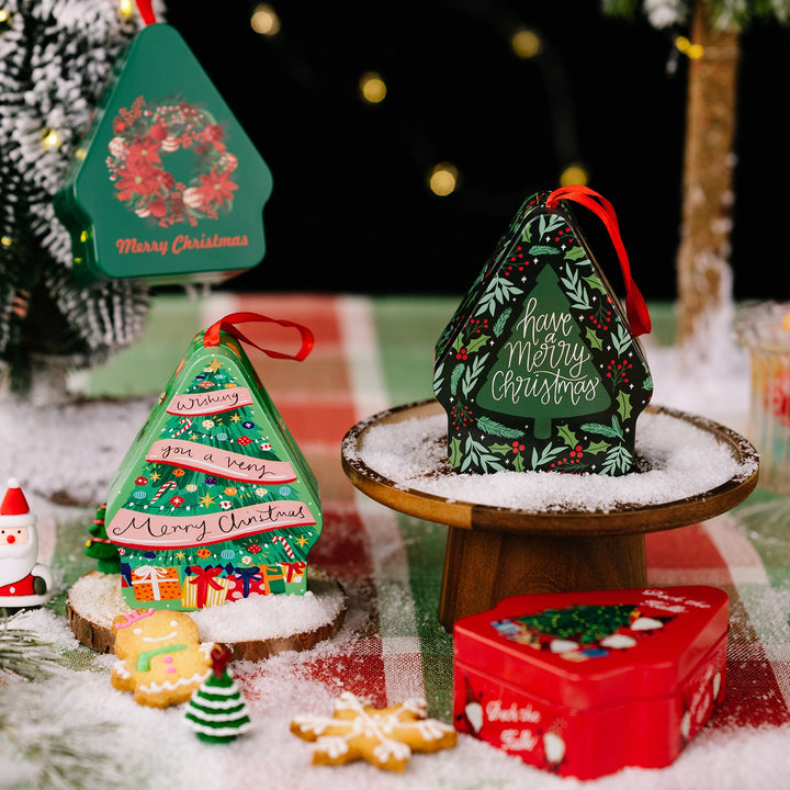 Christmas Decorative Tin Gift Box for Festive Treats