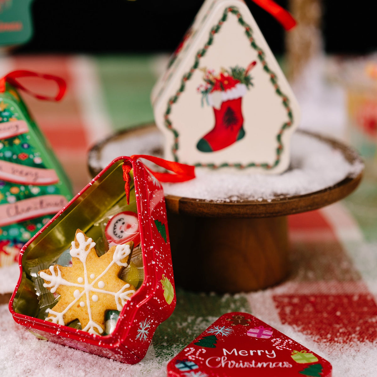 Christmas Decorative Tin Gift Box for Festive Treats