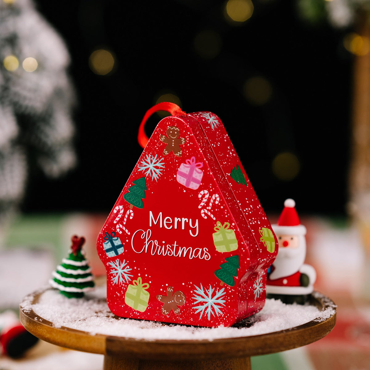 Christmas Decorative Tin Gift Box for Festive Treats