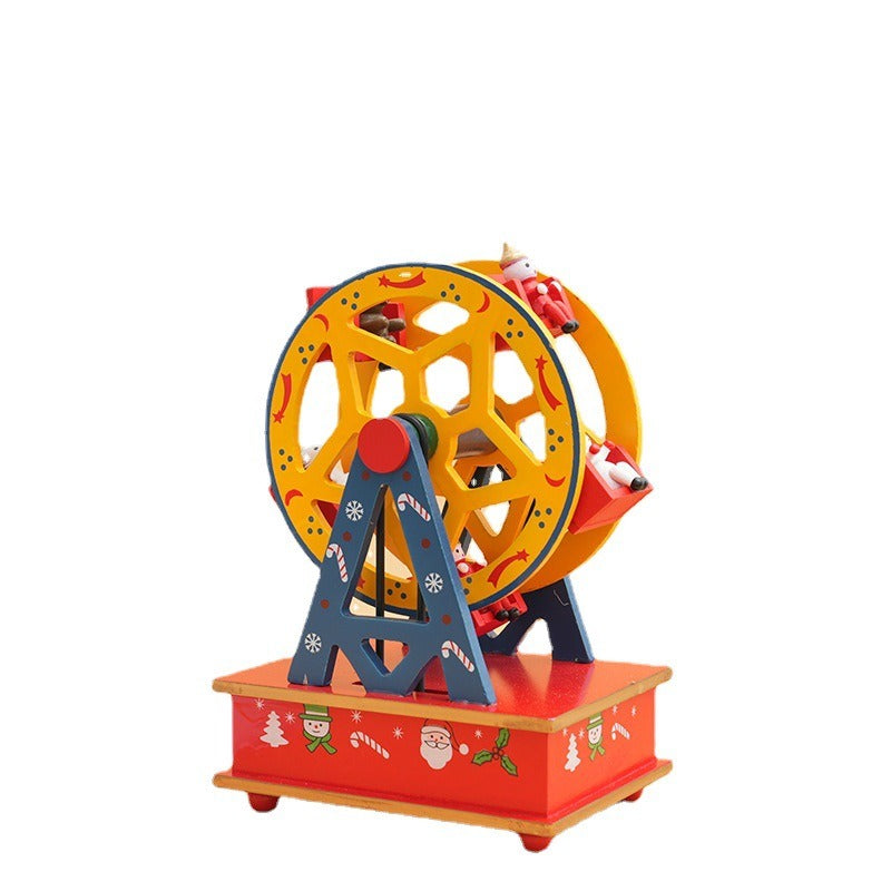 Christmas Wooden Ferris Wheel Music Box Holiday Decor