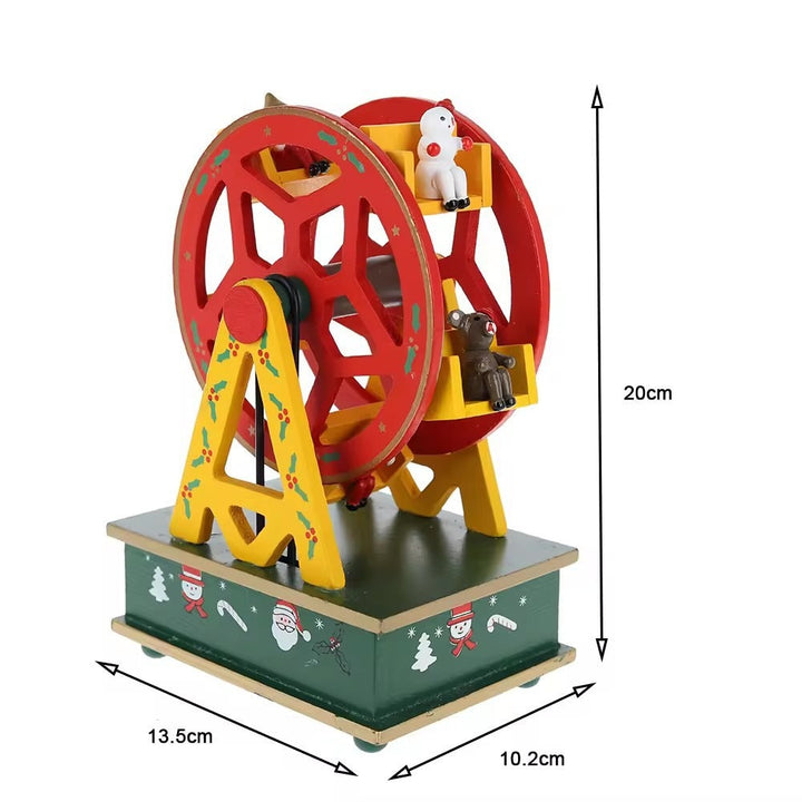 Christmas Wooden Ferris Wheel Music Box Holiday Decor