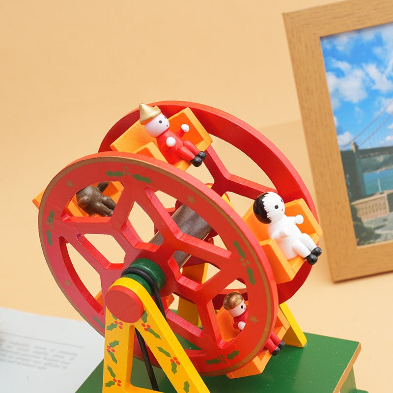 Christmas Wooden Ferris Wheel Music Box Holiday Decor