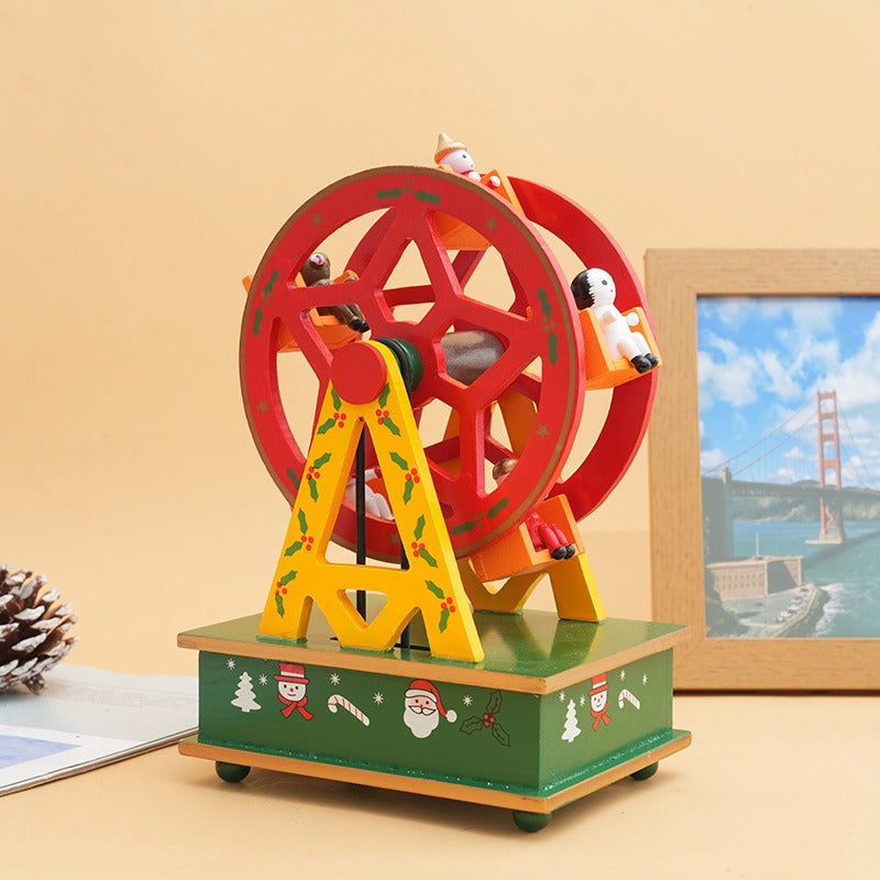 Christmas Wooden Ferris Wheel Music Box Holiday Decor