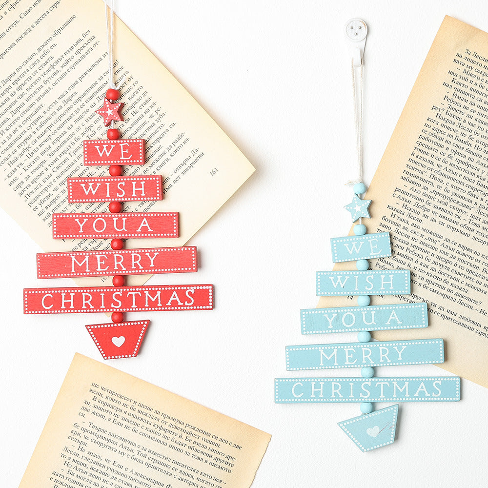 Wooden Christmas Letter Pendant Sign for Tree & Window