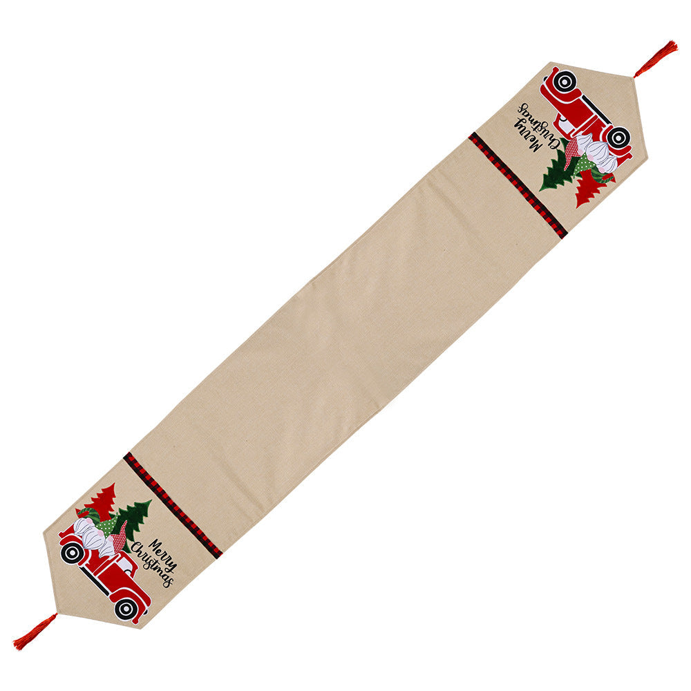 Christmas Table Runner With Cozy Festive Truck Design