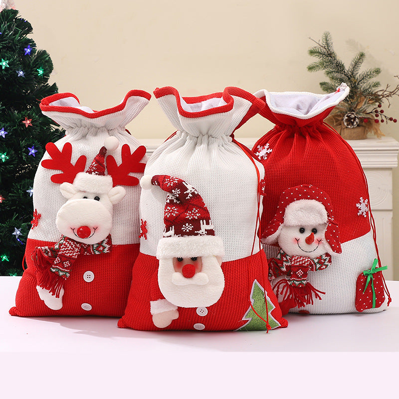 Christmas Gift Bags, Reusable Snowman Santa Reindeer