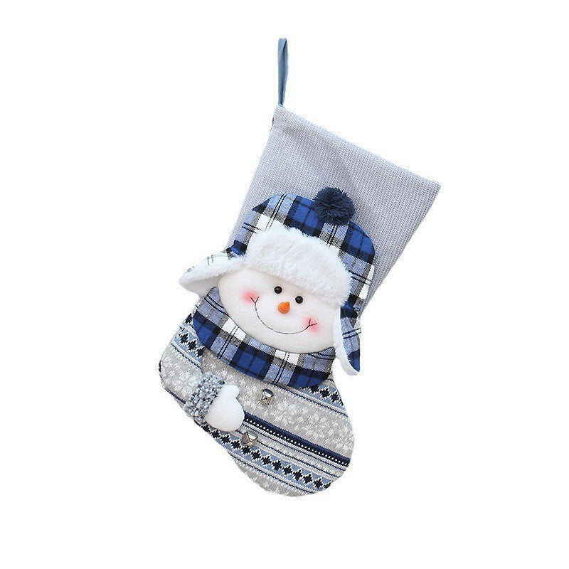 Christmas Stocking Gift Bag | Cozy Snowman Tree Decor