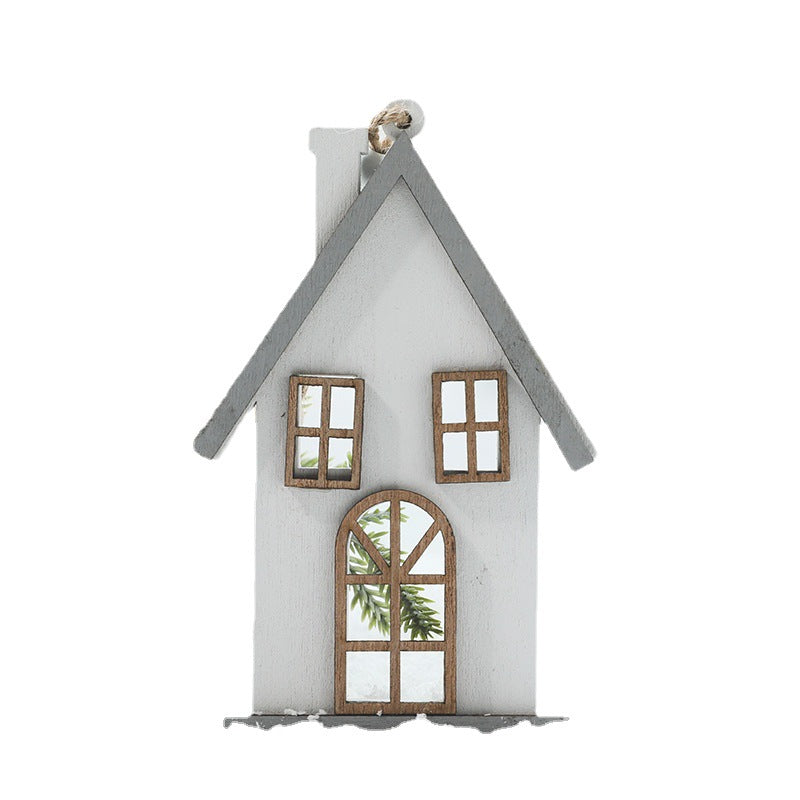 Wooden Christmas House Ornament for Cozy Rustic Warmth