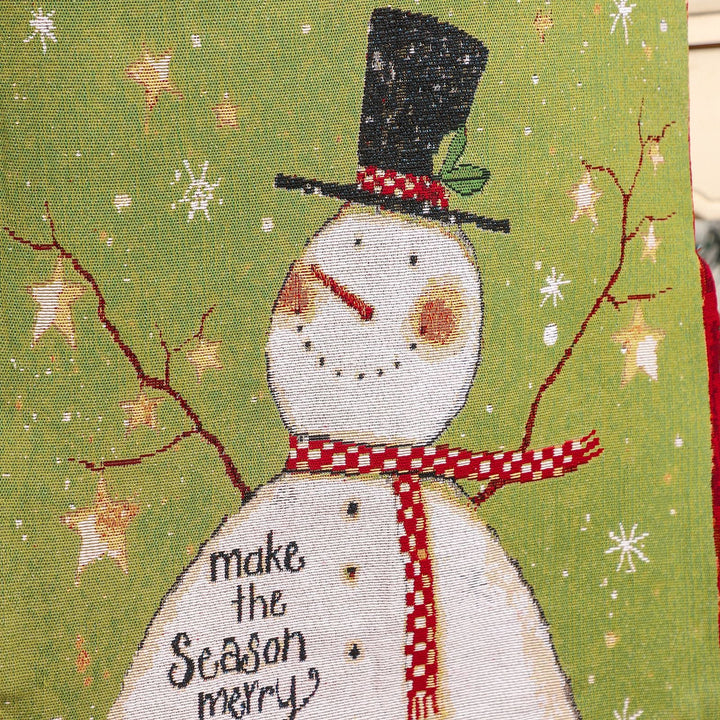 Christmas Chair Cushions — Red & Green Snowman Set