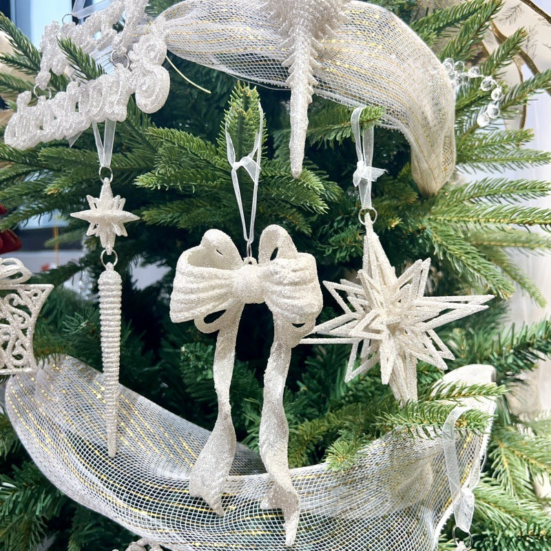 Christmas Tree Ornaments: Nordic Silver Sparkle Decor