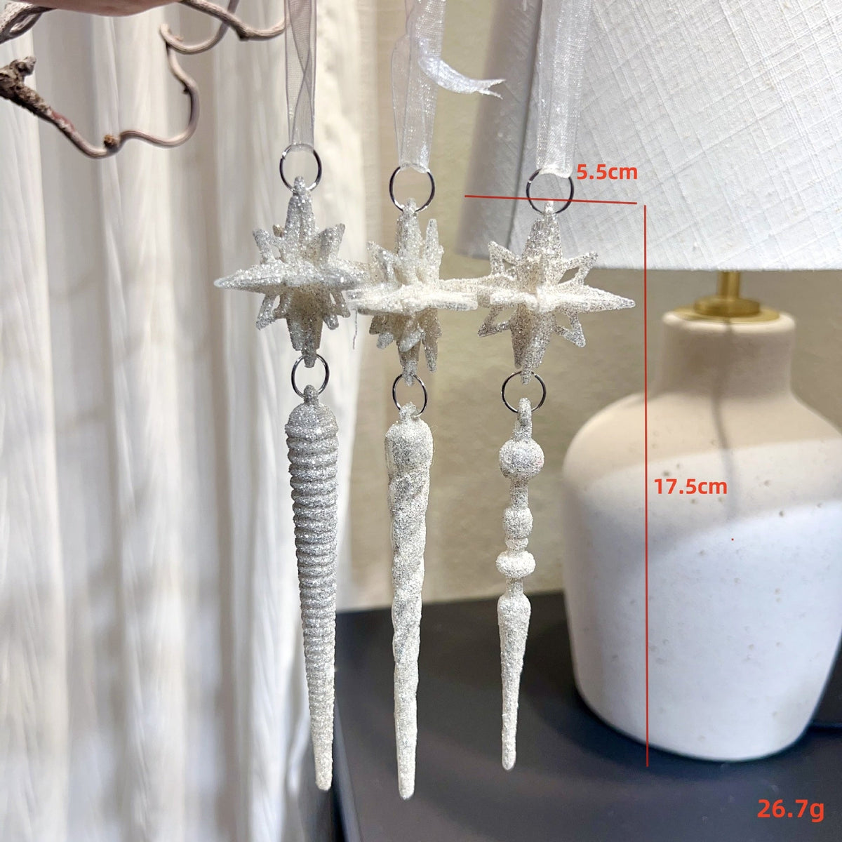 Christmas Tree Ornaments: Nordic Silver Sparkle Decor