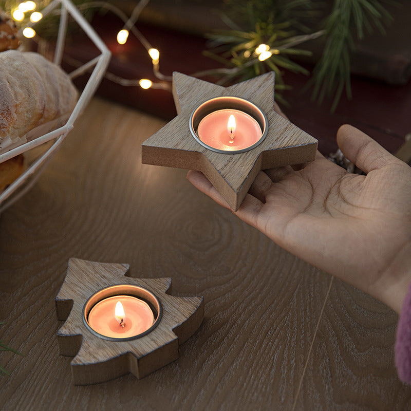 Wooden Christmas Candle Holders for Cozy Nordic Warmth