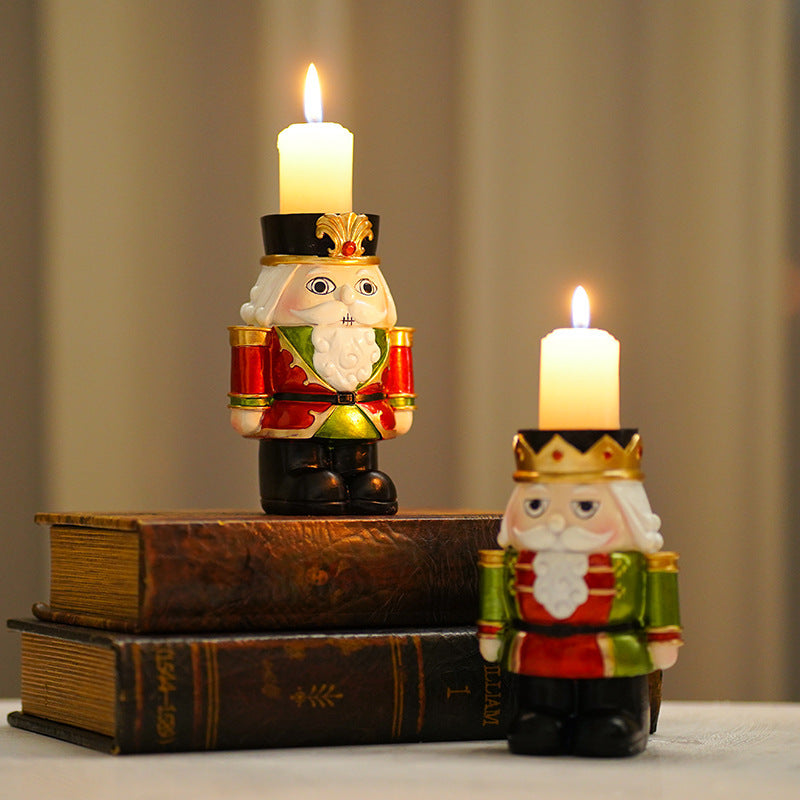Christmas Nutcracker Candlestick Pair for Festive Glow