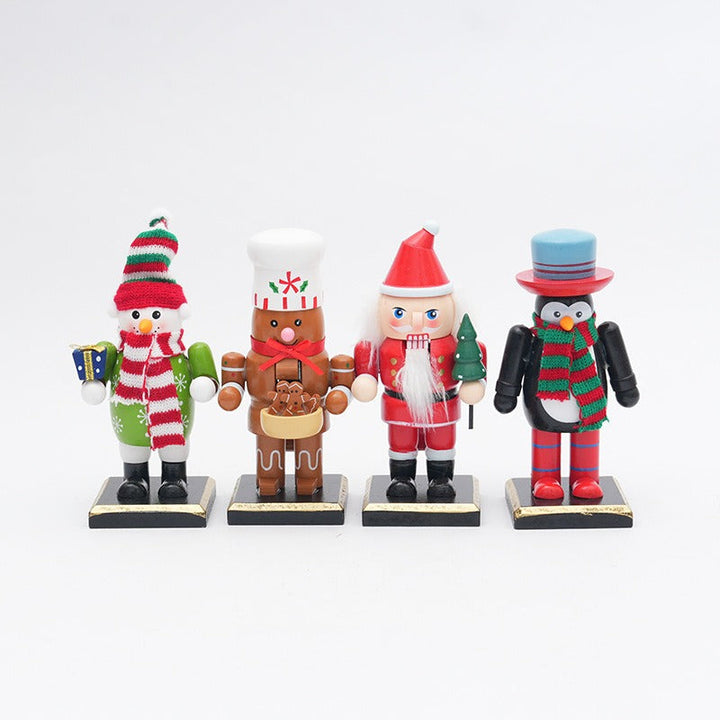 Wooden Nutcracker Doll Trio - Hand-Painted Christmas Decor