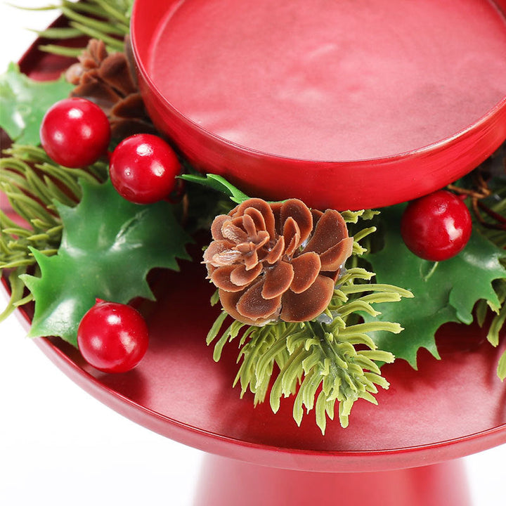Christmas Candle Holders – Retro Red Centerpiece