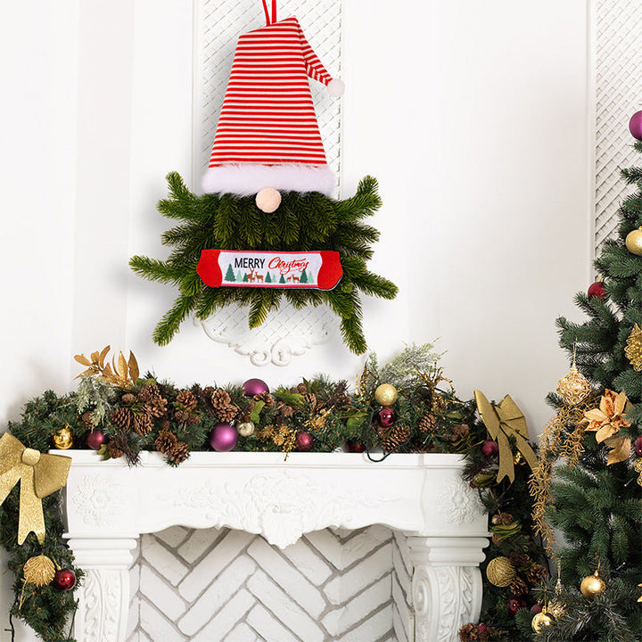 Christmas Gnome Wreath Pendant for Festive Door Decor