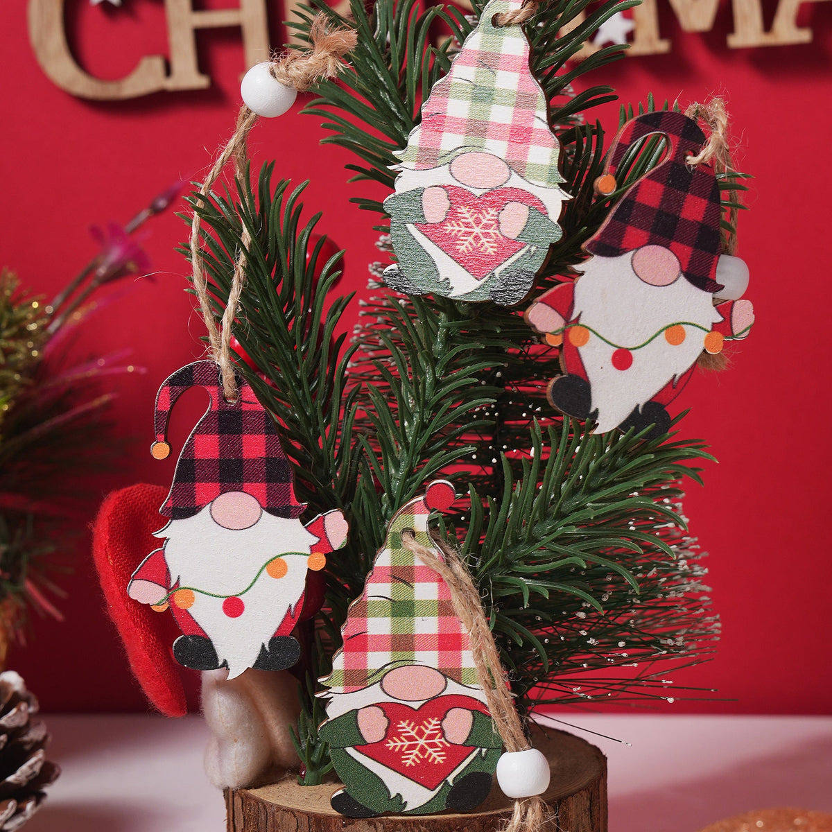 Christmas Ornament Gift Box Set for Rustic Tree Decor