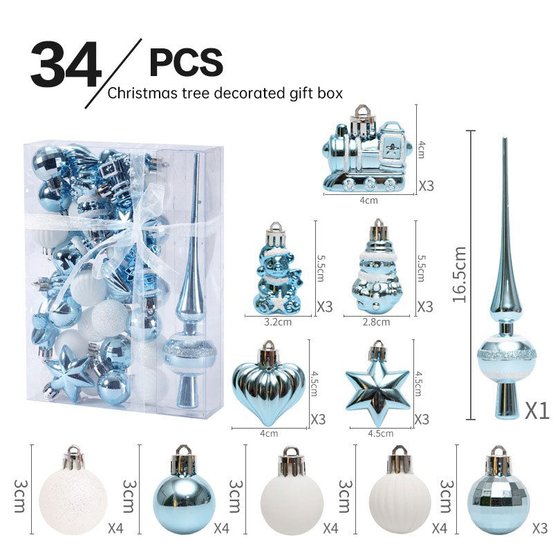 Christmas Tree Ornaments 34-Piece Coordinated Gift Set