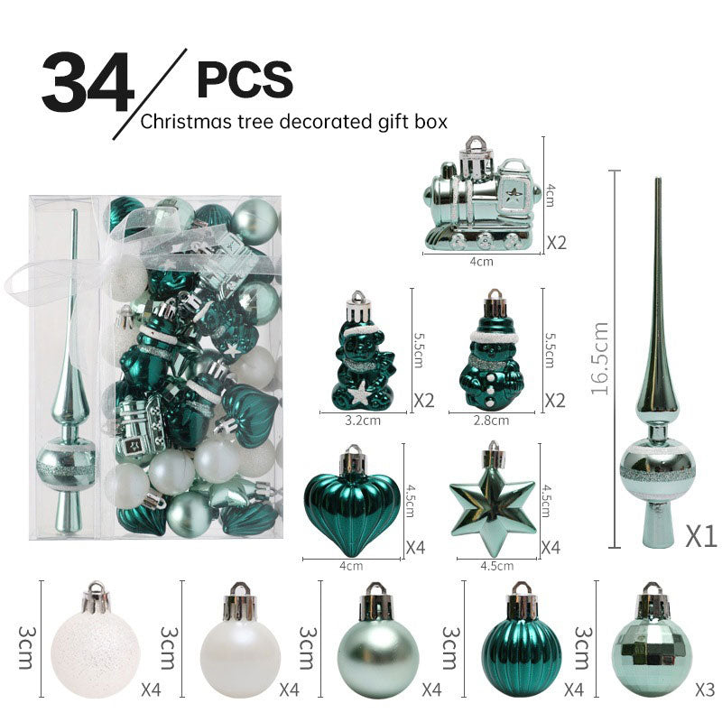 Christmas Tree Ornaments 34-Piece Coordinated Gift Set