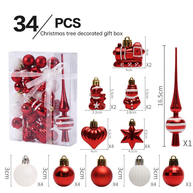 Christmas Tree Ornaments 34-Piece Coordinated Gift Set