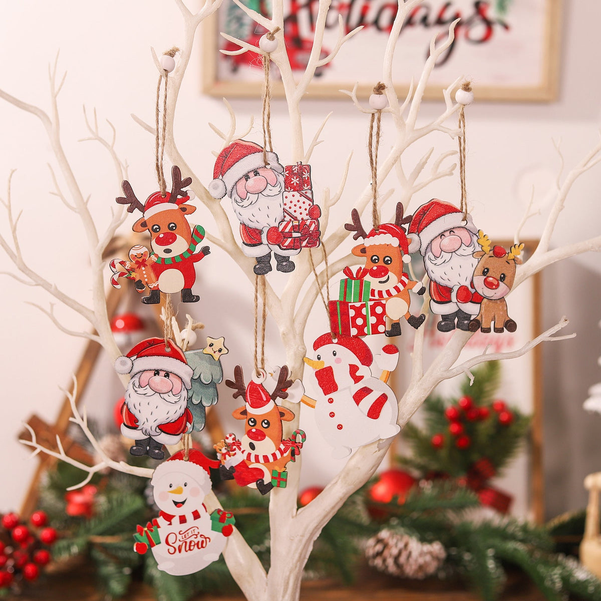 Wooden Xmas Ornaments — Cheerful Christmas Tree Decor
