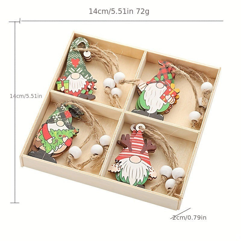 Wooden Santa Ornaments — Playful Christmas Tree Cheer
