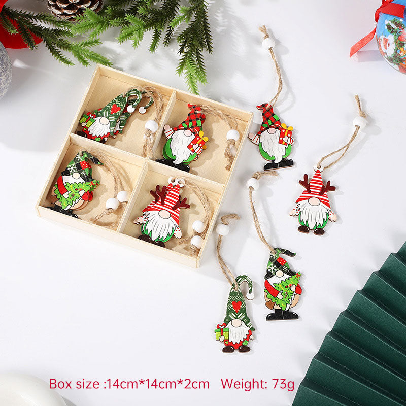 Wooden Santa Ornaments — Playful Christmas Tree Cheer