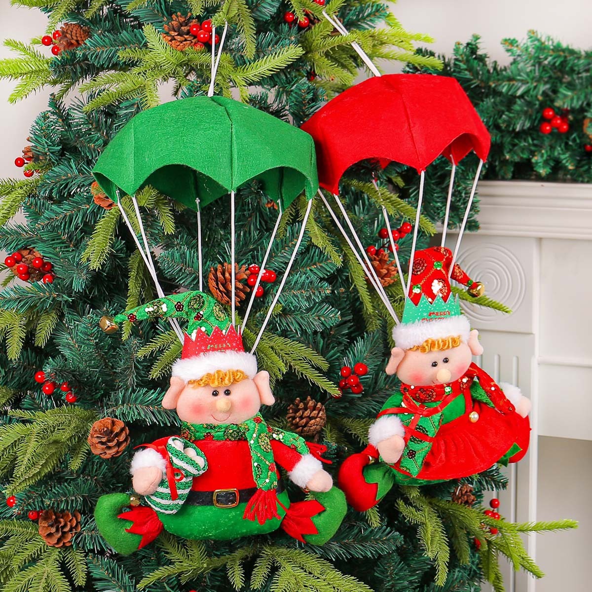 Christmas Parachute Elf Ornament for Playful Trees