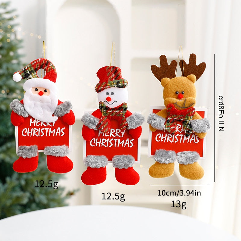 Plush Christmas Ornaments – 3-Piece Cheerful Decor