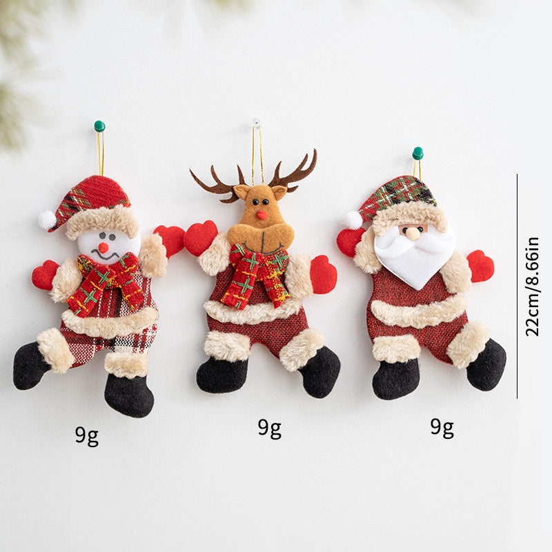 Plush Christmas Ornaments – 3-Piece Cheerful Decor