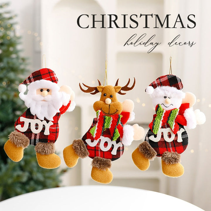 Plush Christmas Ornaments – 3-Piece Cheerful Decor