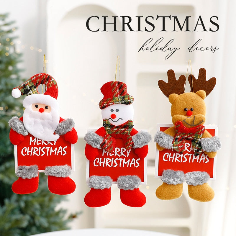 Plush Christmas Ornaments – 3-Piece Cheerful Decor