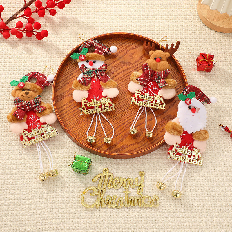 Christmas Tree Ornaments With Plush Characters Set