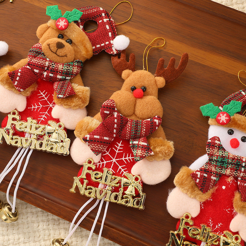 Christmas Tree Ornaments With Plush Characters Set