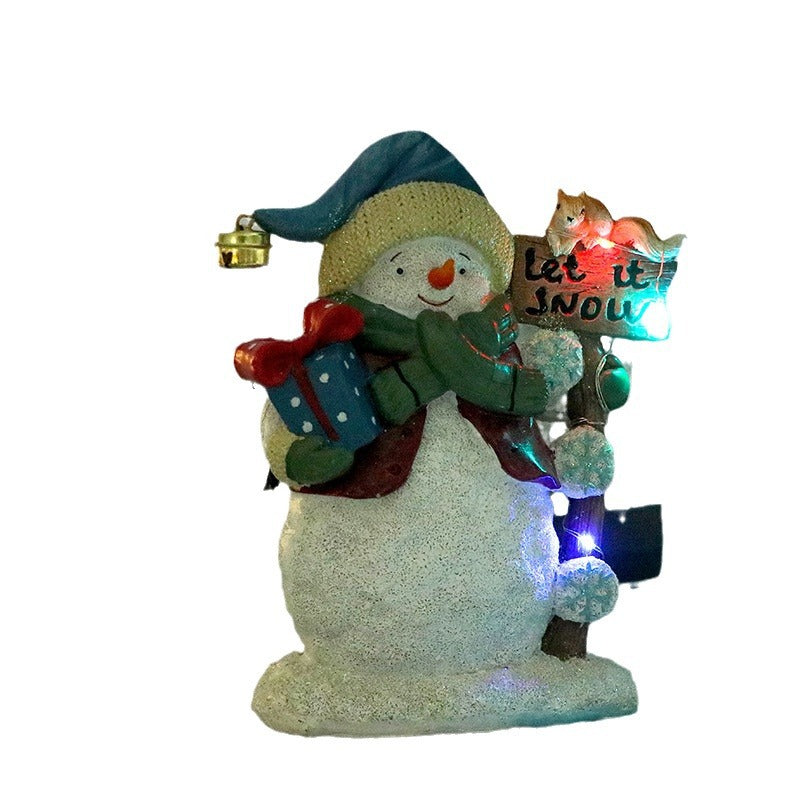 Christmas Snowman Decorations With Cozy LED Lights