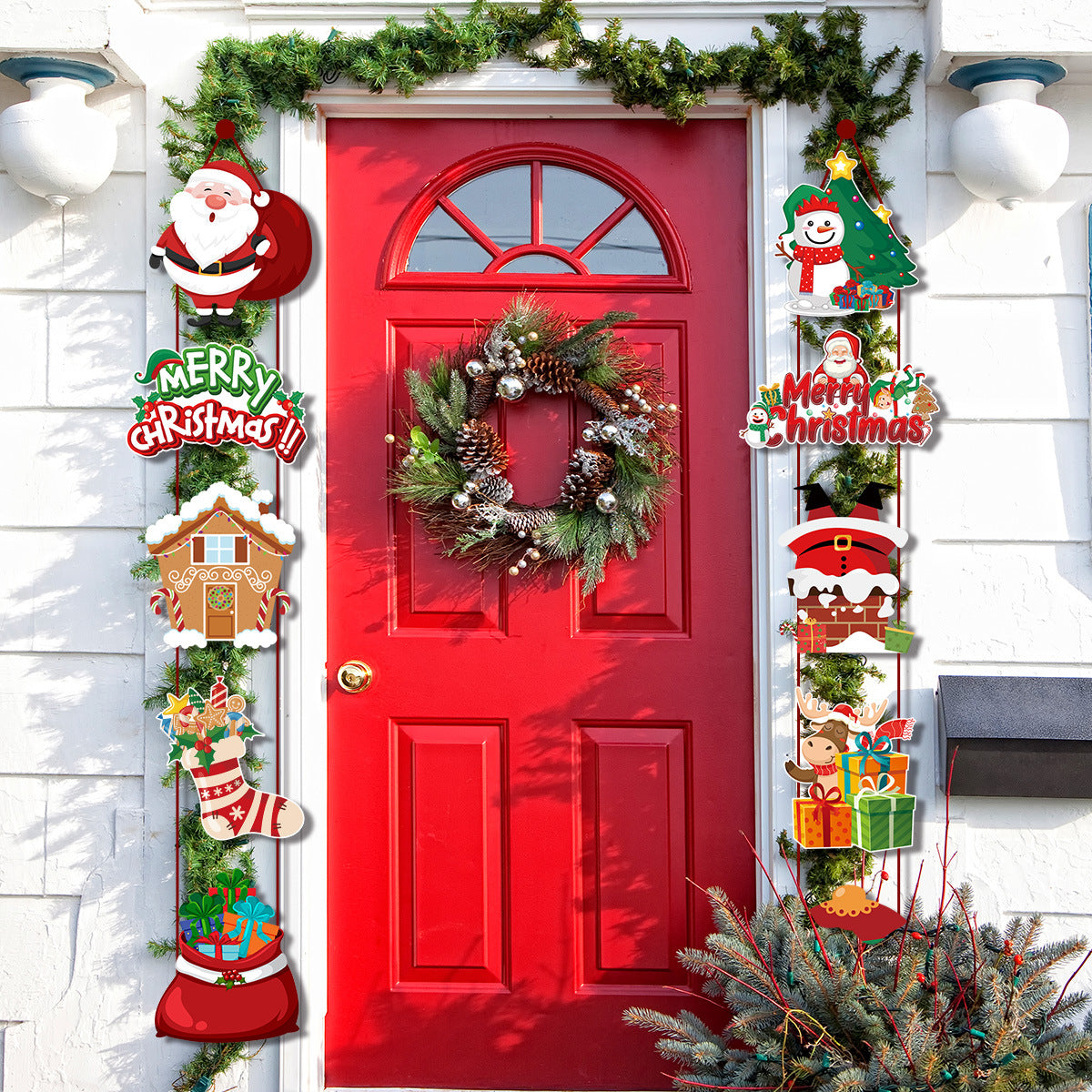 Christmas Door Decoration Santa Scene Hanging Ornament