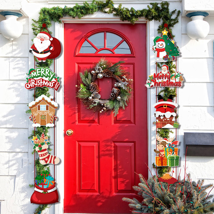 Christmas Door Decoration Santa Scene Hanging Ornament