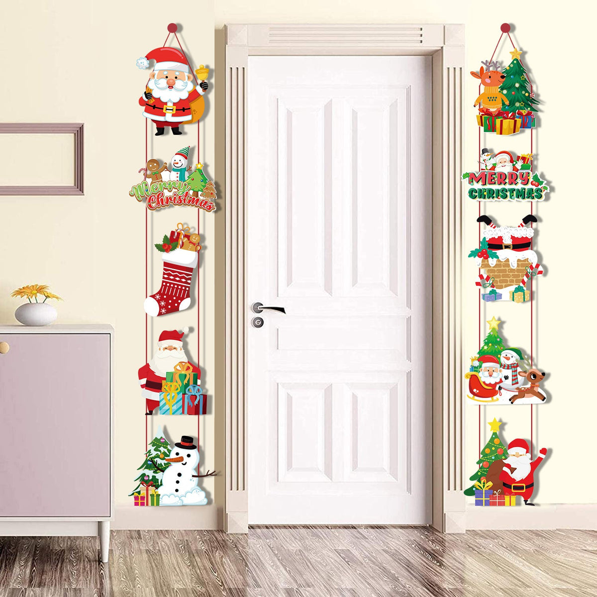 Christmas Door Decoration Santa Scene Hanging Ornament