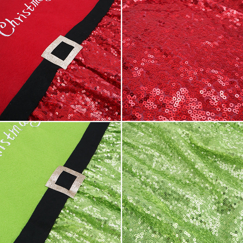 Christmas Chair Covers With Sparkling Santa Belt Design