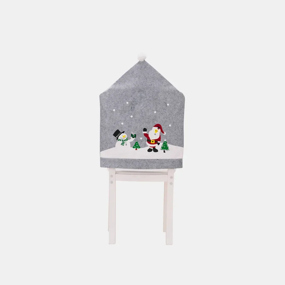 Christmas Chair Cover Santa Hat Festive Dining Decor