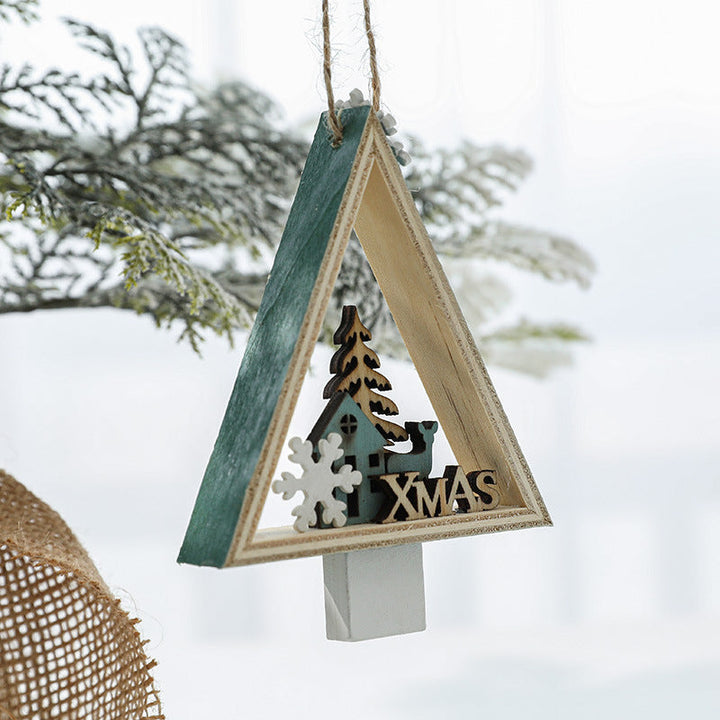 Wooden Christmas Tree Pendants for Rustic Holiday Charm